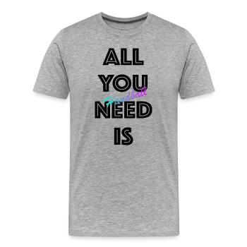 Handball Gradient Script - Männer Premium Bio T-Shirt - Grau meliert - Vorne - Damien (186cm)