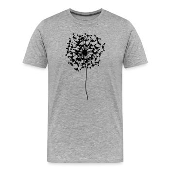 MARLA Puste-Bobby - by heavenlygoods DESIGN - Männer Premium Bio T-Shirt - Grau meliert - Vorne - Damien (186cm)