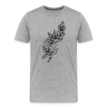 Vigne rose - T-shirt bio Premium Homme - gris chiné - Devant - Damien (186cm)