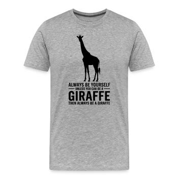 Dynastiques de girafe Girafe Drôle de cadeau de girafe - T-shirt bio Premium Homme - gris chiné - Devant - Damien (186cm)