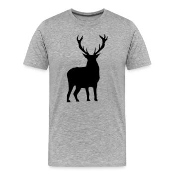 Cerf - T-shirt bio Premium Homme - gris chiné - Devant - Damien (186cm)