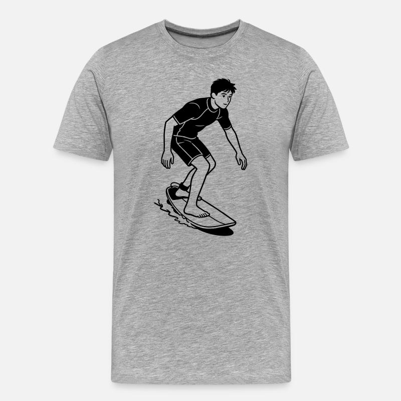 Skimboard - Männer Premium Bio T-Shirt - Grau meliert