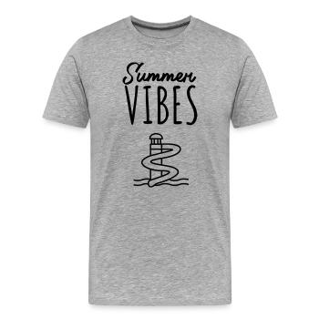 Summer Vibes at the Water Park - Men's Premium Organic T-Shirt - heather grey - Front - Damien (186cm)