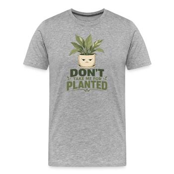 Don’t Take Me for Planted – un jeu de mots à base de plantes - T-shirt bio Premium Homme - gris chiné - Devant - Damien (186cm)