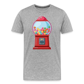 Gumball Machine - Men's Premium Organic T-Shirt - heather grey - Front - Damien (186cm)