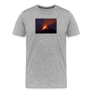 Éruption Volcanique Intense cheval de feu - T-shirt bio Premium Homme - gris chiné - Devant - Damien (186cm)