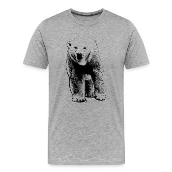 Polar Bear - Eisbär - Männer Premium Bio T-Shirt - Grau meliert - Vorne - Damien (186cm)