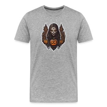 Halloween Zombie - Men's Premium Organic T-Shirt - heather grey - Front - Damien (186cm)
