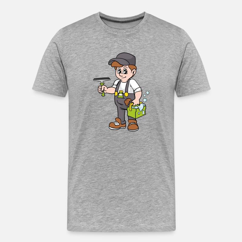 Gebäudereiniger Fensterputzer - Männer Premium Bio T-Shirt - Grau meliert