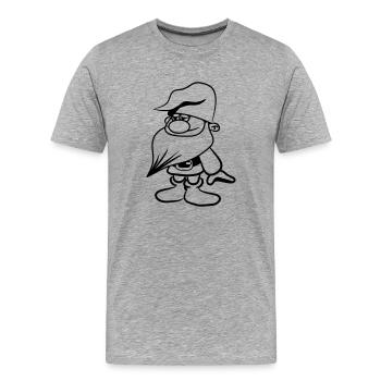 Zwerg cool bart gürtel - Männer Premium Bio T-Shirt - Grau meliert - Vorne - Damien (186cm)