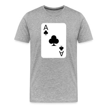 Costume de carte à jouer Cross Poker - T-shirt bio Premium Homme - gris chiné - Devant - Damien (186cm)
