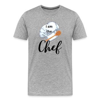 Je suis le Chef - T-shirt bio Premium Homme - gris chiné - Devant - Damien (186cm)