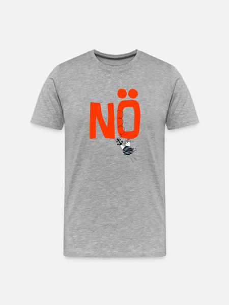 Nö - Männer Premium Bio T-Shirt - Grau meliert