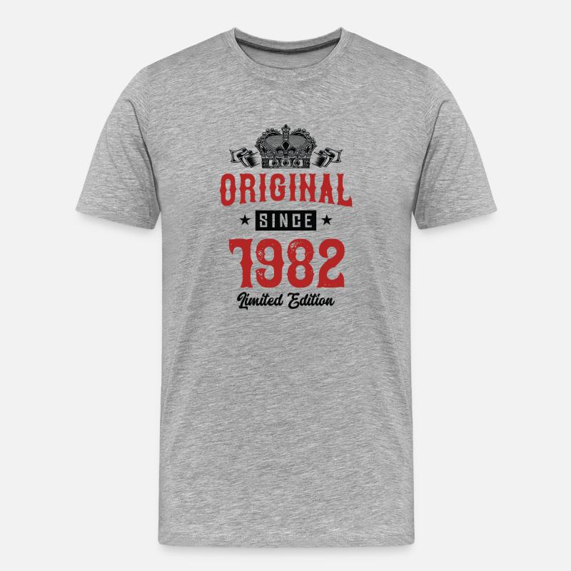 1982 limited edition - Männer Premium Bio T-Shirt - Grau meliert