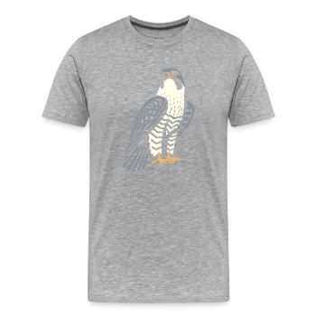 Wanderfalke Falke Falknerei Greifvogel - Männer Premium Bio T-Shirt - Grau meliert - Vorne - Damien (186cm)