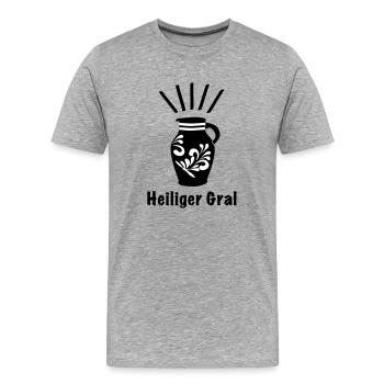 Bembel HeiligerGral - Das Frankfurter Original - Männer Premium Bio T-Shirt - Grau meliert - Vorne - Damien (186cm)
