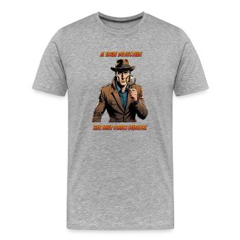 Un vrai détective - T-shirt bio Premium Homme - gris chiné - Devant - Damien (186cm)