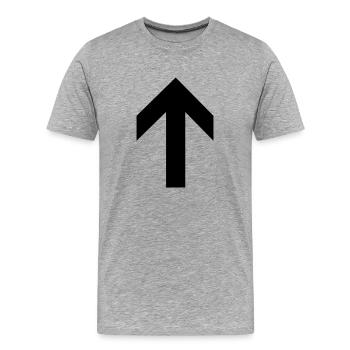 Pfeil nach oben - Männer Premium Bio T-Shirt - Grau meliert - Vorne - Damien (186cm)