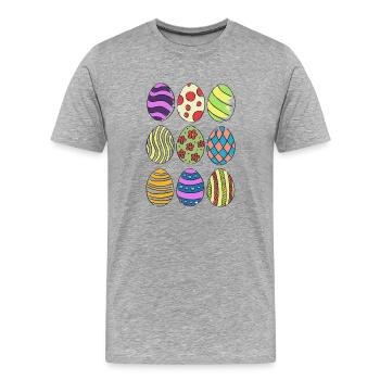 Ostereier - Männer Premium Bio T-Shirt - Grau meliert - Vorne - Damien (186cm)
