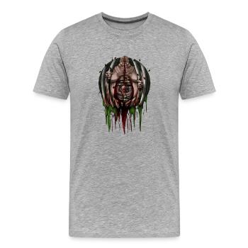 fat Monster - Men's Premium Organic T-Shirt - heather grey - Front - Damien (186cm)