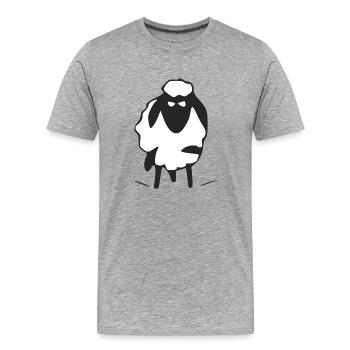 Tolo the grumpy sheep - Men's Premium Organic T-Shirt - heather grey - Front - Damien (186cm)