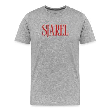 SJAREL. Dialect Shirt - Men's Premium Organic T-Shirt - heather grey - Front - Damien (186cm)