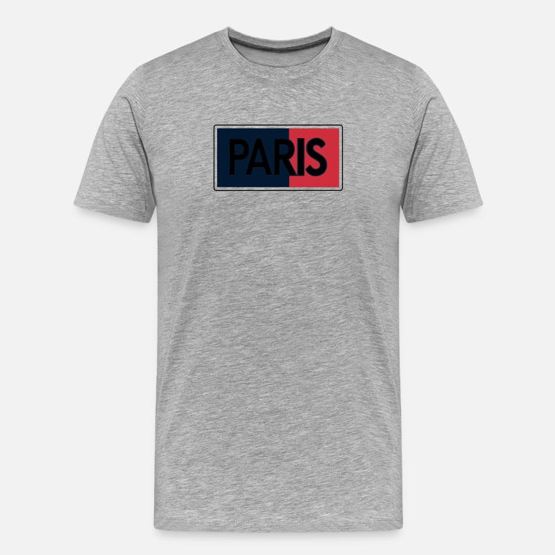 Pariser Flagge Split-Typografie - Männer Premium Bio T-Shirt - Grau meliert