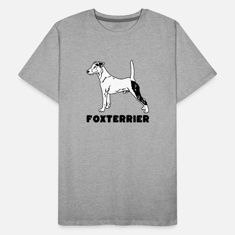 Fox Terrier standing with text Men's Premium Organic T-Shirt