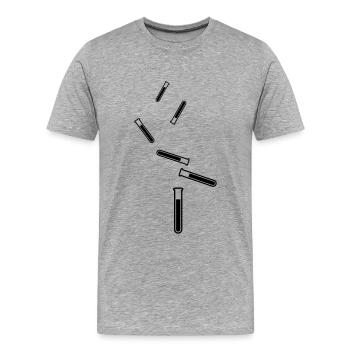 Reagenzglas Symbol - Männer Premium Bio T-Shirt - Grau meliert - Vorne - Damien (186cm)