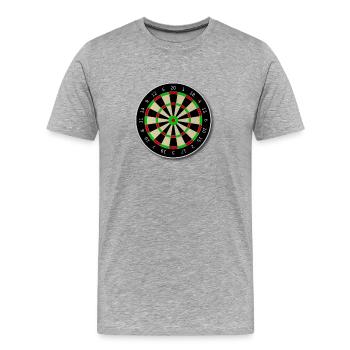 dartboard - Men's Premium Organic T-Shirt - heather grey - Front - Damien (186cm)