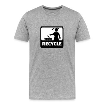 Recycle - pensez à trier - T-shirt bio Premium Homme - gris chiné - Devant - Damien (186cm)