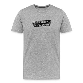 Feierabend Gameover Pixelstil - Männer Premium Bio T-Shirt - Grau meliert - Vorne - Damien (186cm)