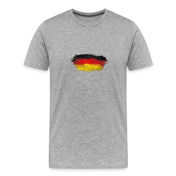 Deutschland Splatter - Männer Premium Bio T-Shirt - Grau meliert - Vorne - Damien (186cm)