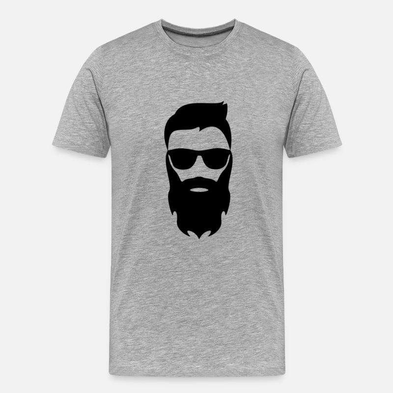 Bartmann - Männer Premium Bio T-Shirt - Grau meliert