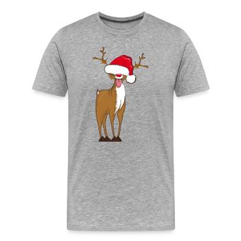 A naughty reindeer - Men's Premium Organic T-Shirt - heather grey - Front - Damien (186cm)