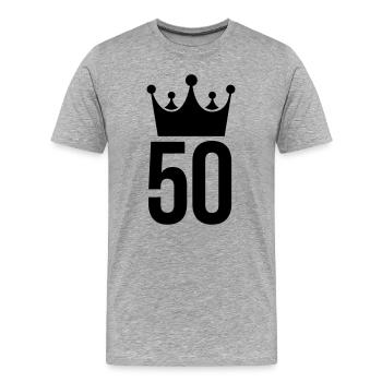 50 jahr abraham - Männer Premium Bio T-Shirt - Grau meliert - Vorne - Damien (186cm)