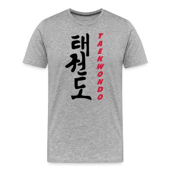 Taekwondo - T-shirt bio Premium Homme - gris chiné - Devant - Damien (186cm)