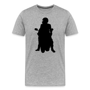 biker - Men's Premium Organic T-Shirt - heather grey - Front - Damien (186cm)