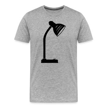Lampes d’éclairage lampe de bureau - T-shirt bio Premium Homme - gris chiné - Devant - Damien (186cm)