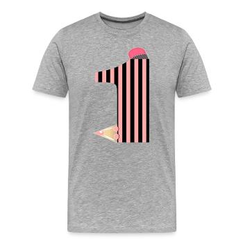 NUMBER 1 - NUMBER ONE CRAYONS - Men's Premium Organic T-Shirt - heather grey - Front - Damien (186cm)