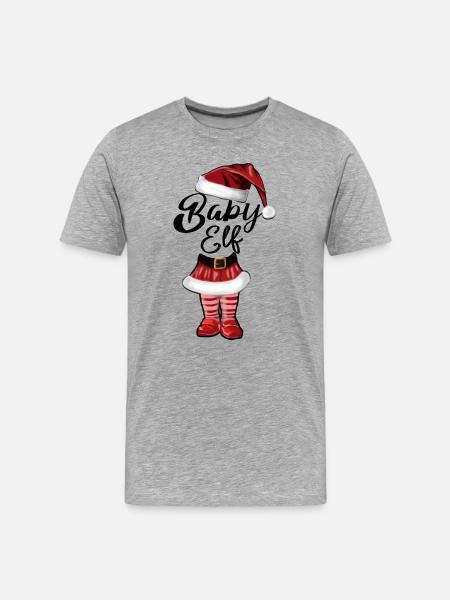 Bébé Elfe – Douce Conception de Noël - T-shirt bio Premium Homme - gris chiné