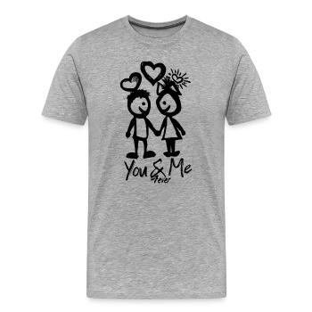 You&Me - Men's Premium Organic T-Shirt - heather grey - Front - Damien (186cm)