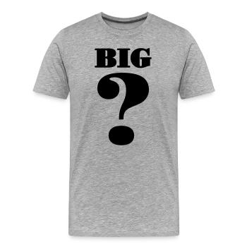 Big question mark - Men's Premium Organic T-Shirt - heather grey - Front - Damien (186cm)