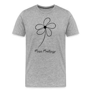 MISTRESS. THANK YOU. THANK YOU MISTRESS. MISTRESS - Men's Premium Organic T-Shirt - heather grey - Front - Damien (186cm)
