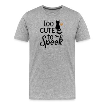 Süßer Halloween-Spuk mit Katze und Fledermäusen - Männer Premium Bio T-Shirt - Grau meliert - Vorne - Damien (186cm)