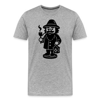 Brûle-encens - T-shirt bio Premium Homme - gris chiné - Devant - Damien (186cm)