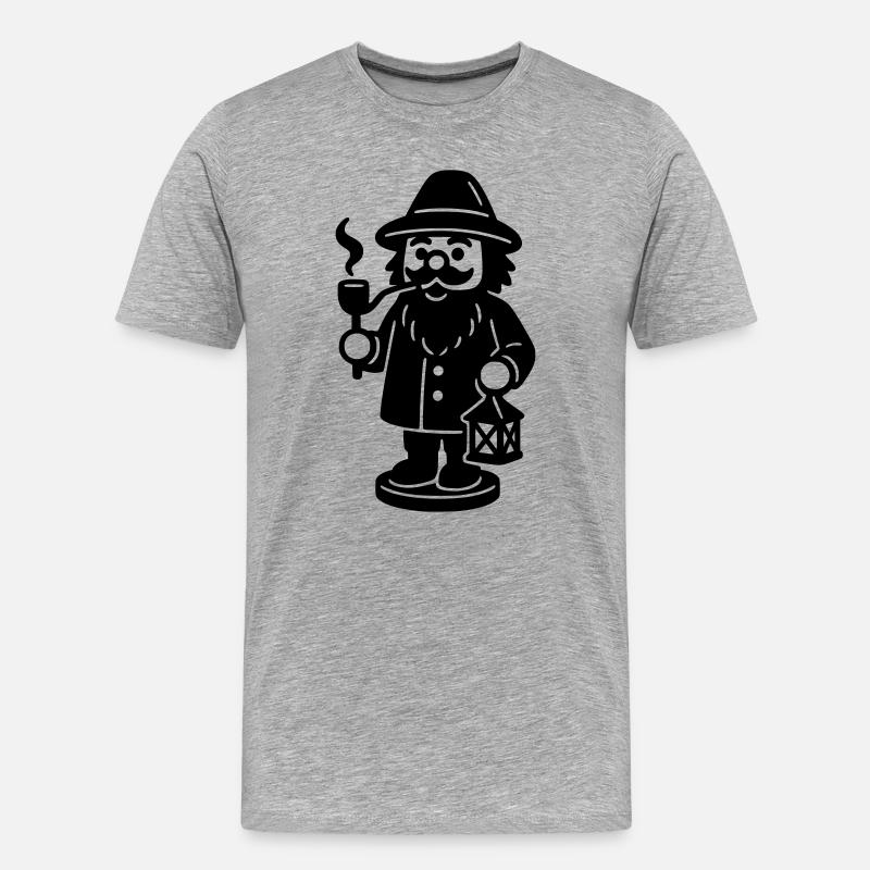 Räuchermännchen - Männer Premium Bio T-Shirt - Grau meliert