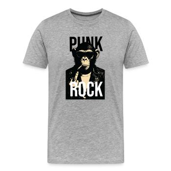 Rock Chimp Rebel Portrait - Men's Premium Organic T-Shirt - heather grey - Front - Damien (186cm)