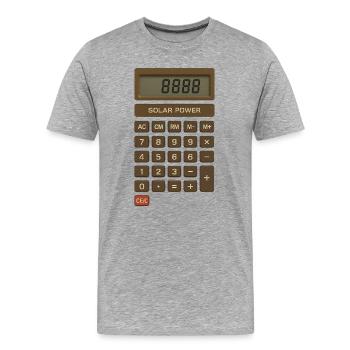 Solar Power Calculator Retro - Men's Premium Organic T-Shirt - heather grey - Front - Damien (186cm)