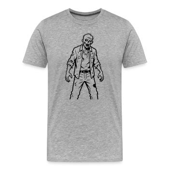 Zombie - Men's Premium Organic T-Shirt - heather grey - Front - Damien (186cm)